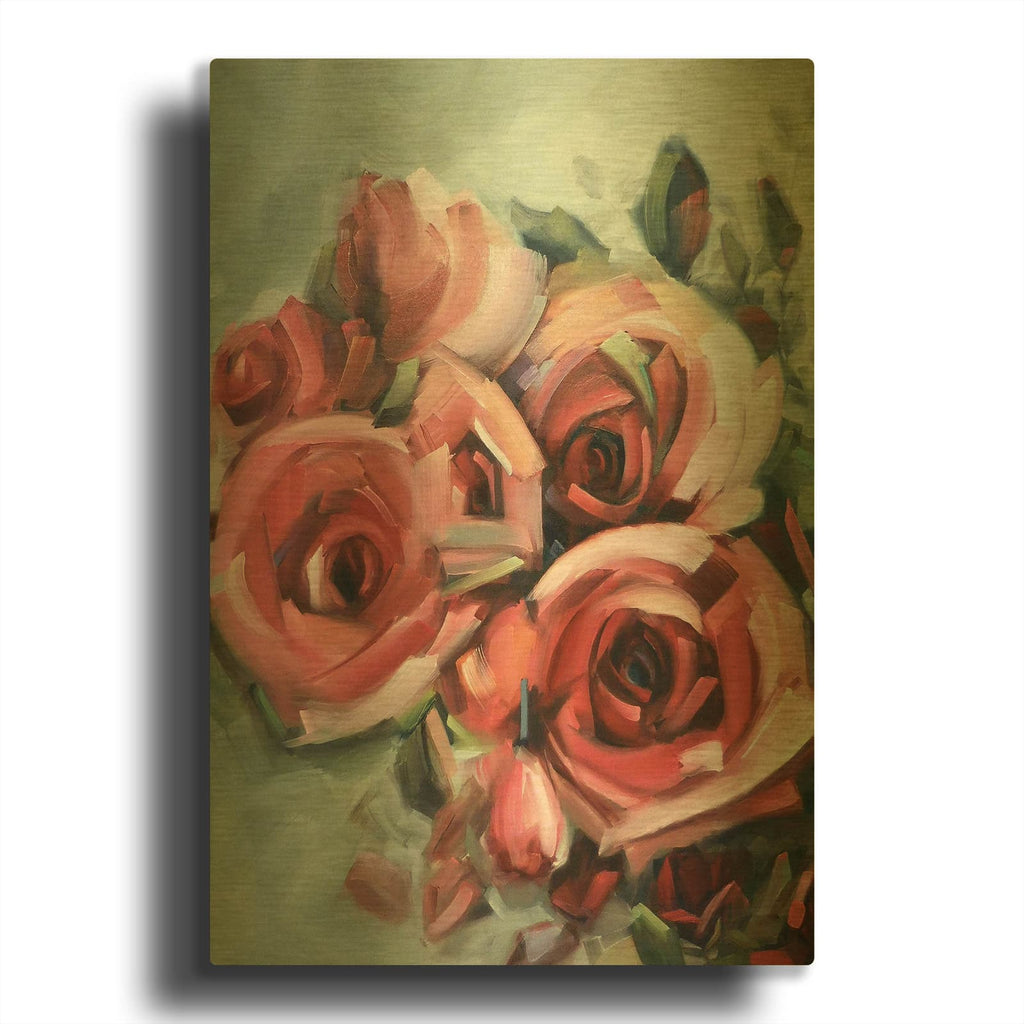 'Amid Scent Of Roses' By Holly Van Hart Gold Metal Wall Art