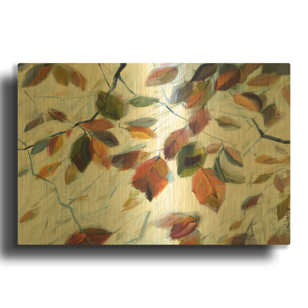 'Breath Of Autumn' By Holly Van Hart Gold Metal Wall Art