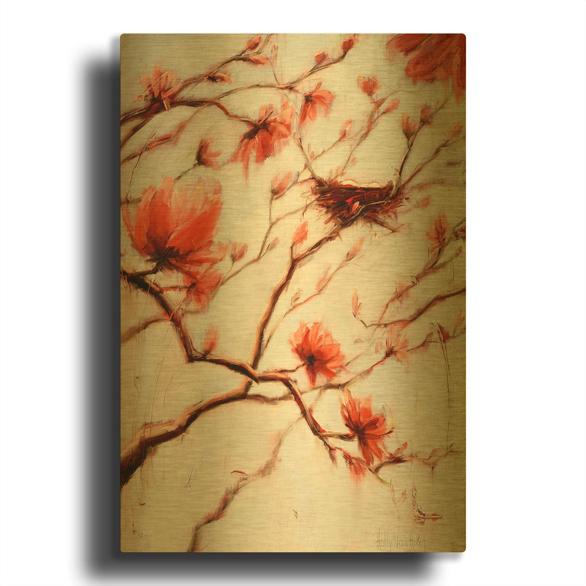 'Flush With Possibilities' By Holly Van Hart Gold Metal Wall Art