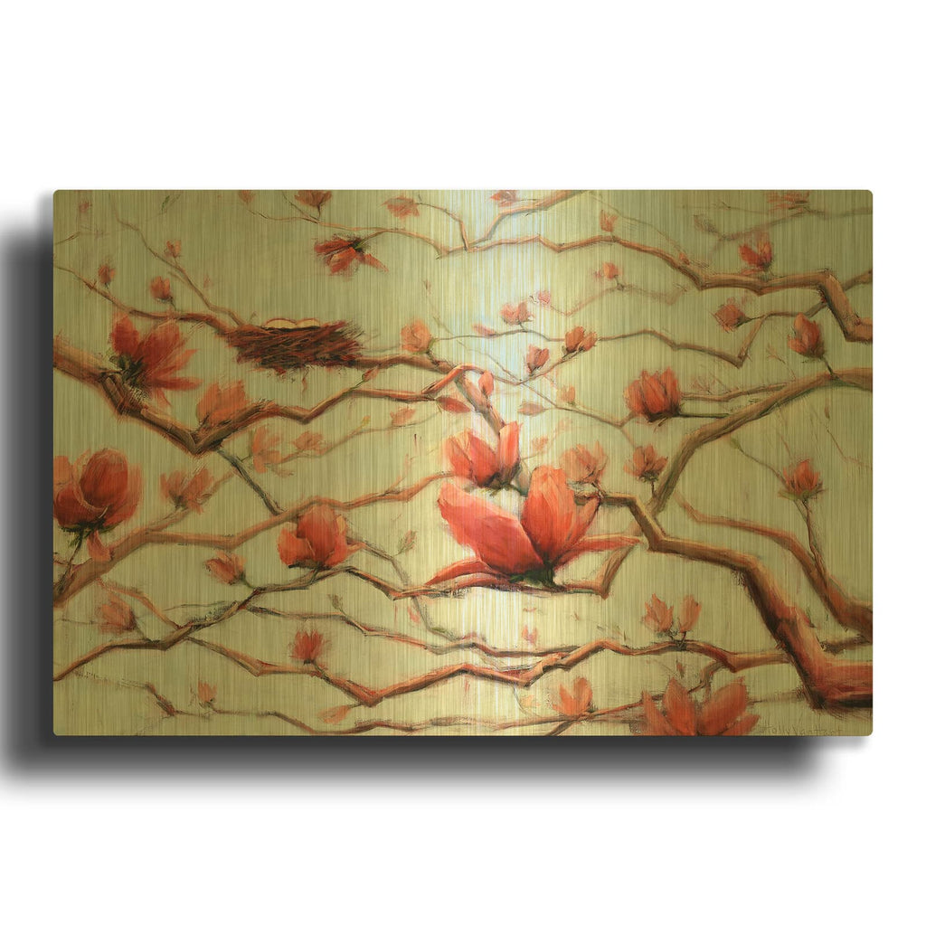 'Possibilities In Full Bloom' By Holly Van Hart Gold Metal Wall Art
