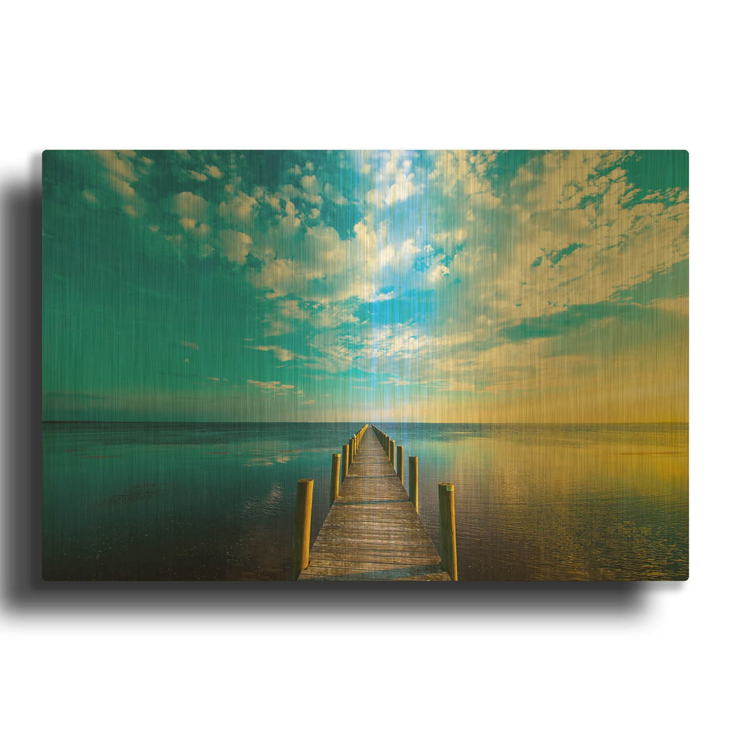 'Boardwalk' By Steve Vaughn Gold Metal Wall Art