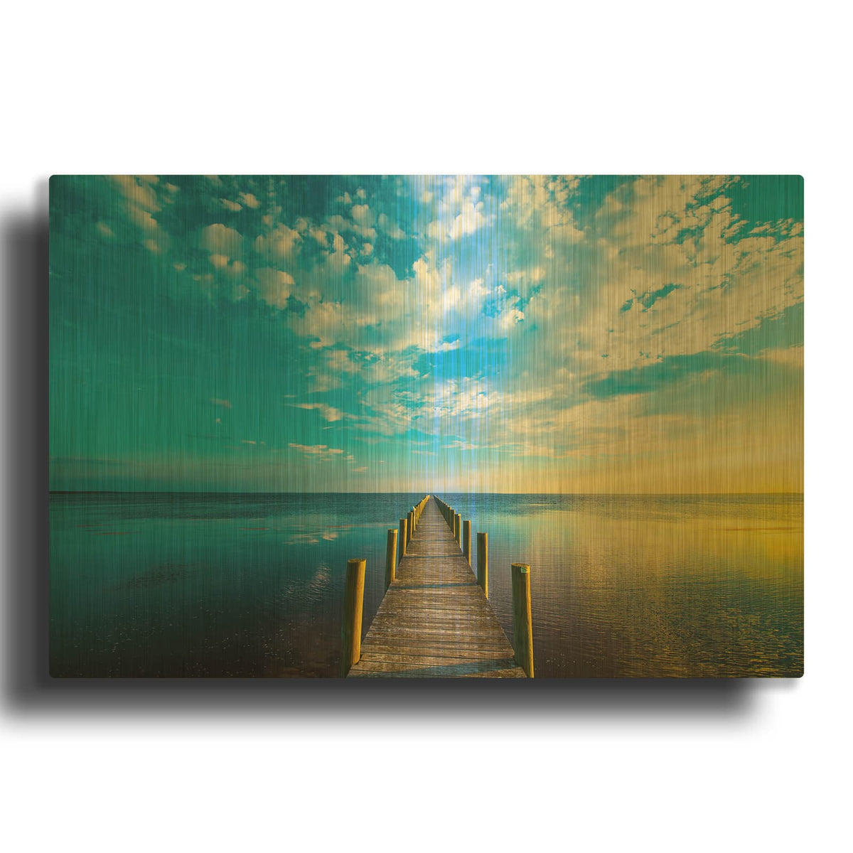 'Boardwalk' By Steve Vaughn Gold Metal Wall Art