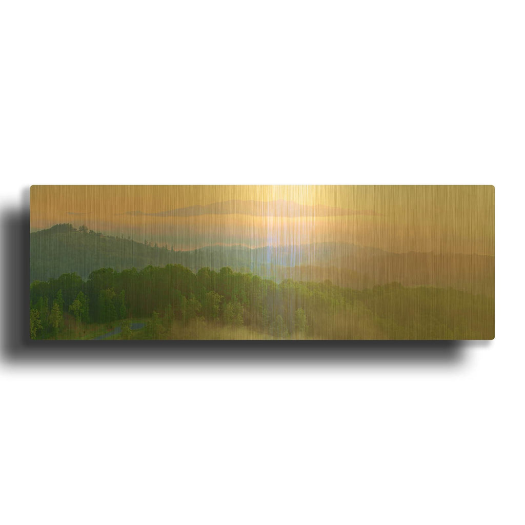 'Brasstown Valley Overlook' By Steve Vaughn Gold Metal Wall Art