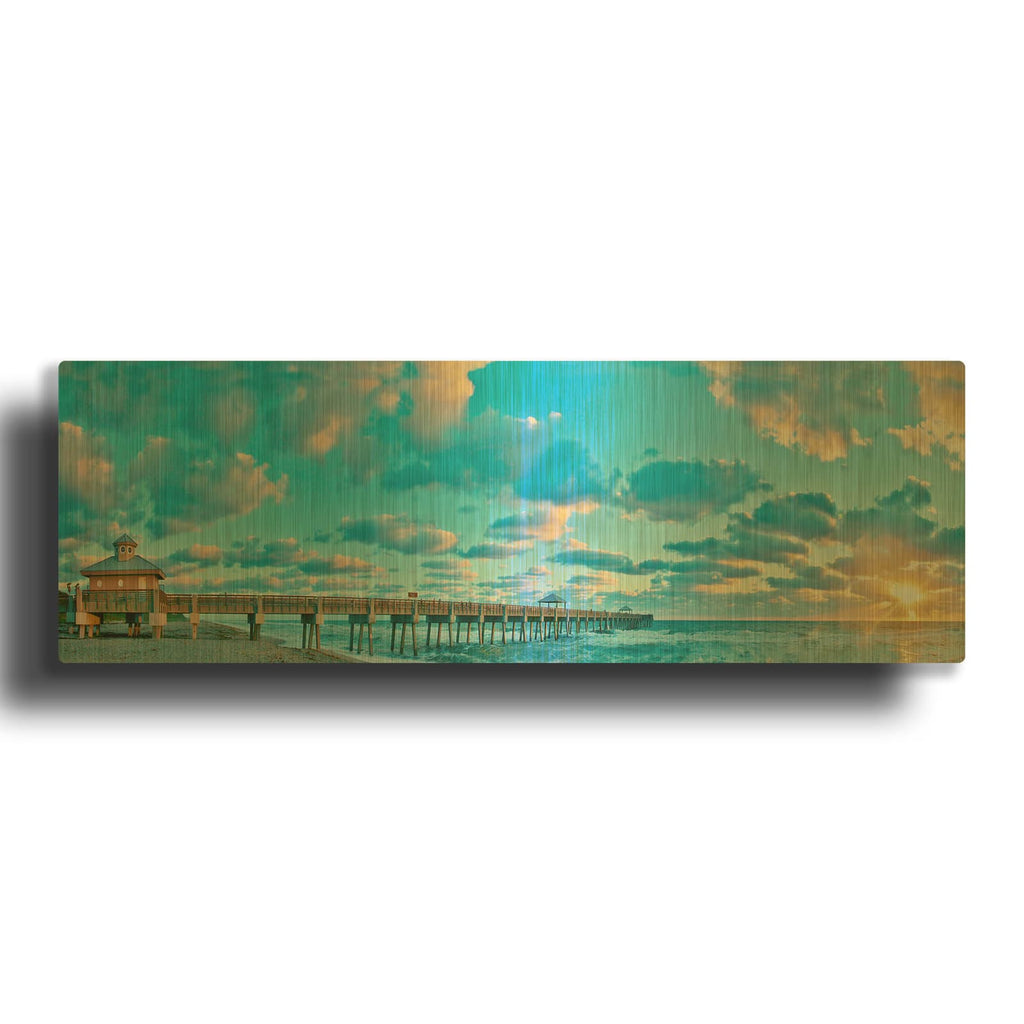 'Sunrise On Juno Beach' By Steve Vaughn Gold Metal Wall Art