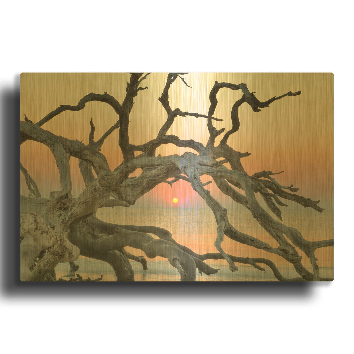 'Sunrise Sentinel' By Steve Vaughn Gold Metal Wall Art