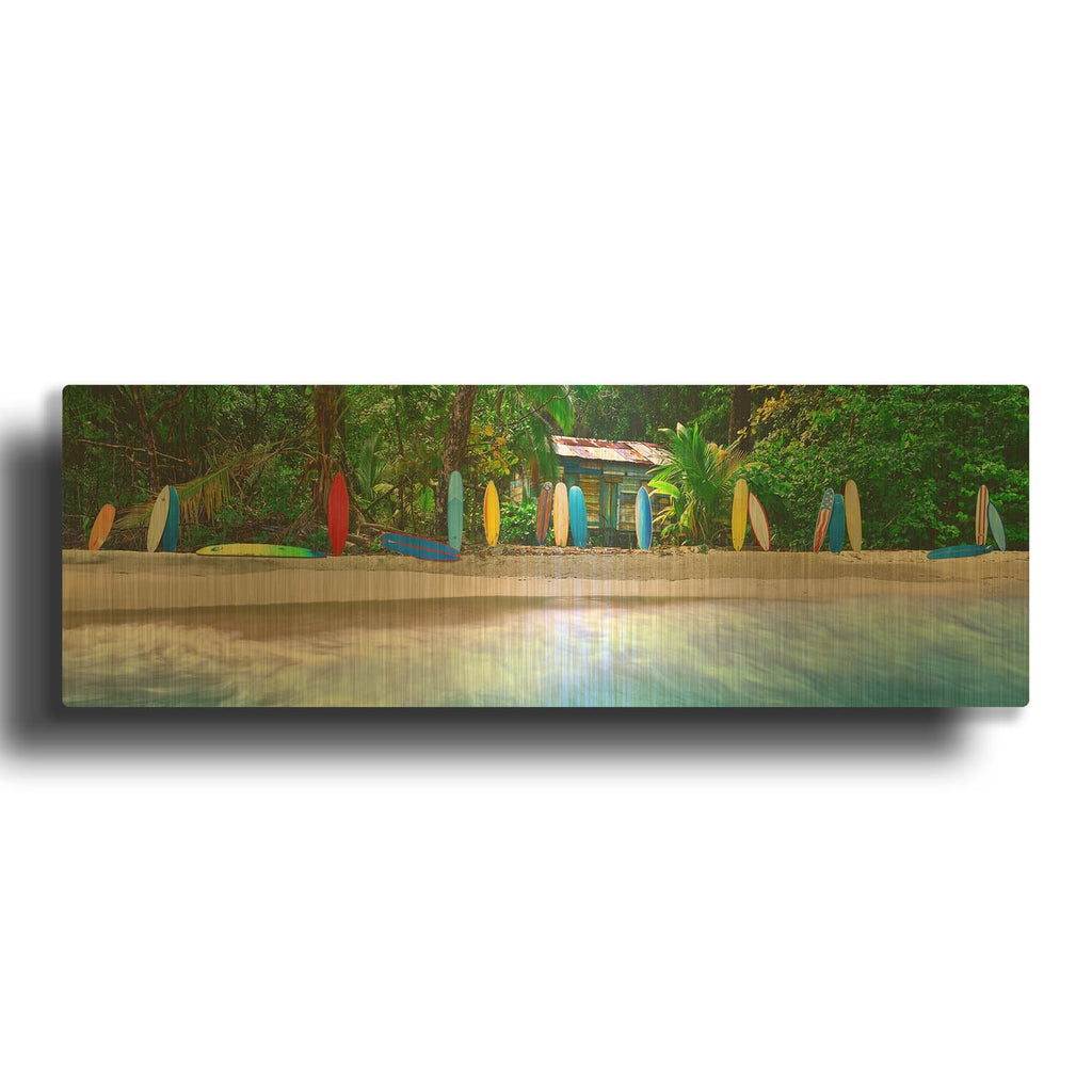 'Surf Heaven' By Steve Vaughn Gold Metal Wall Art