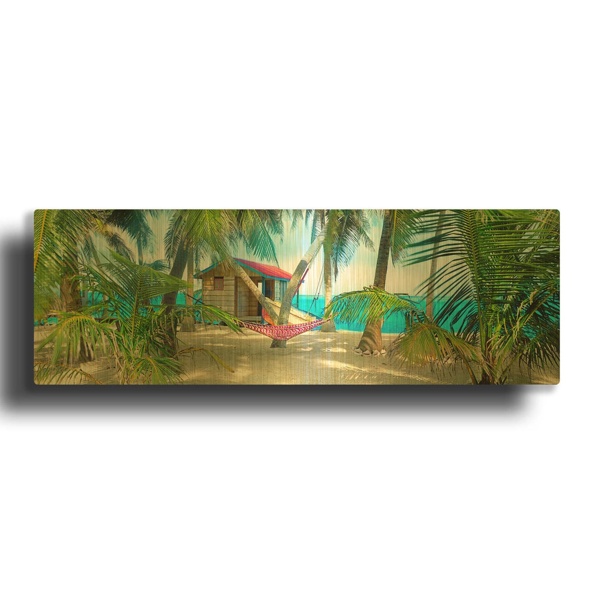 'Twin Hammocks' By Steve Vaughn Gold Metal Wall Art
