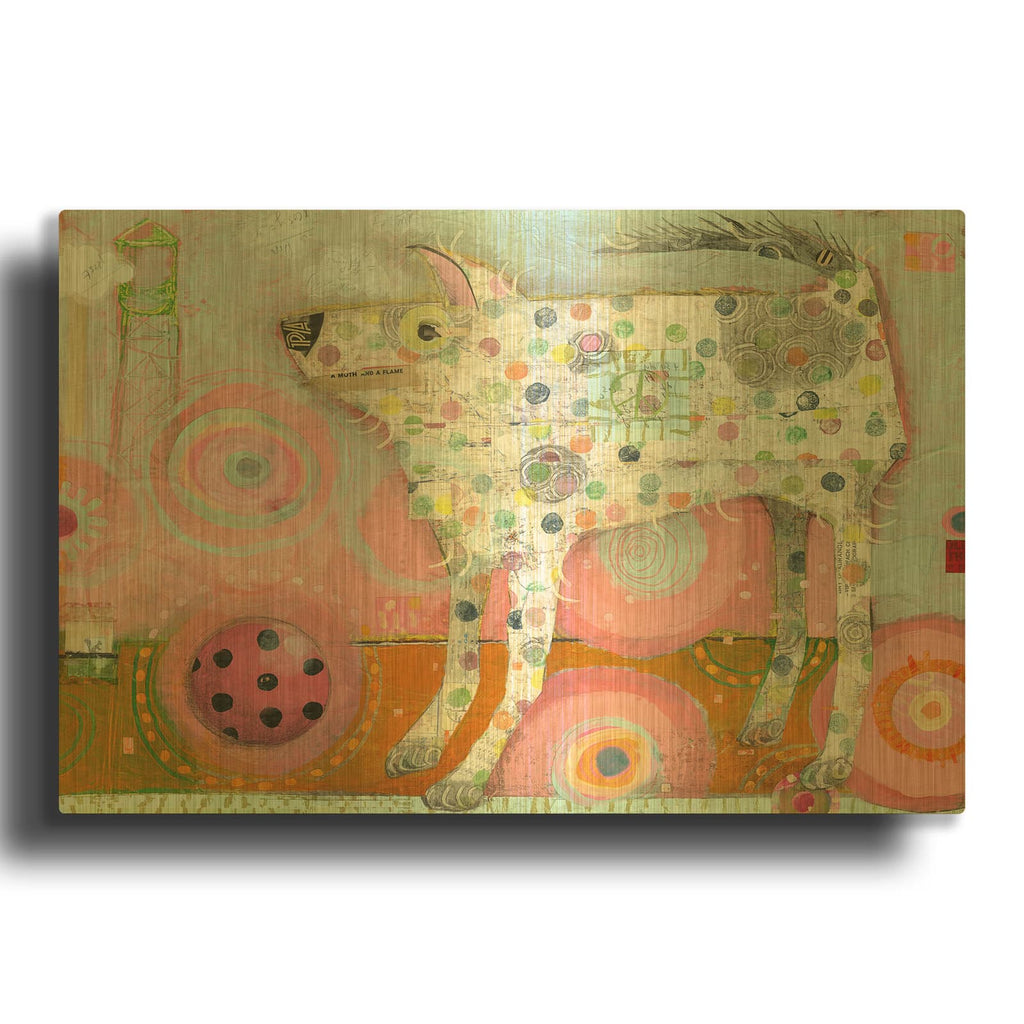 'The Distraction' By Judy Verhoeven Gold Metal Wall Art