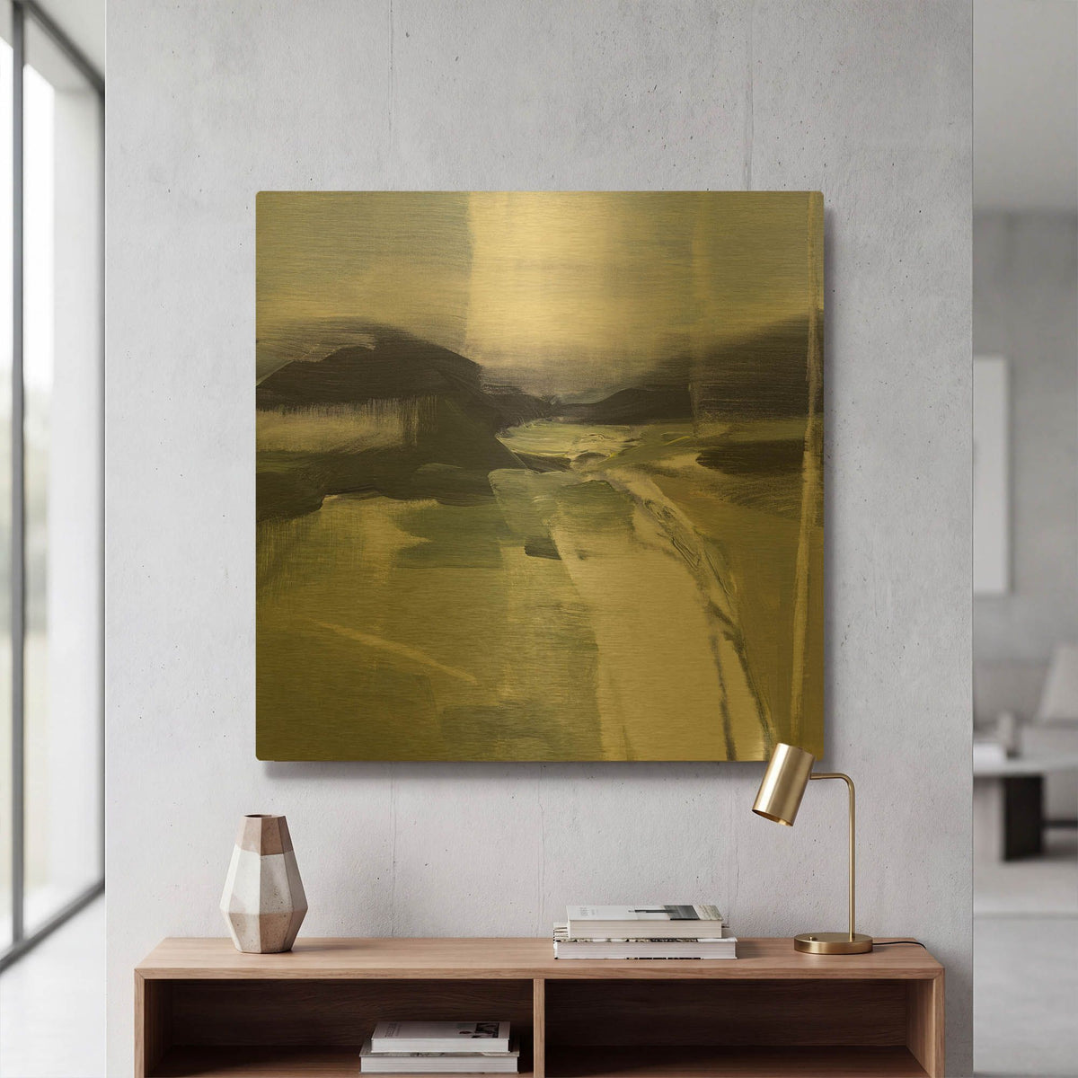 'Spatial Composition 18' By Stephanie Villafane Gold Metal Wall Art