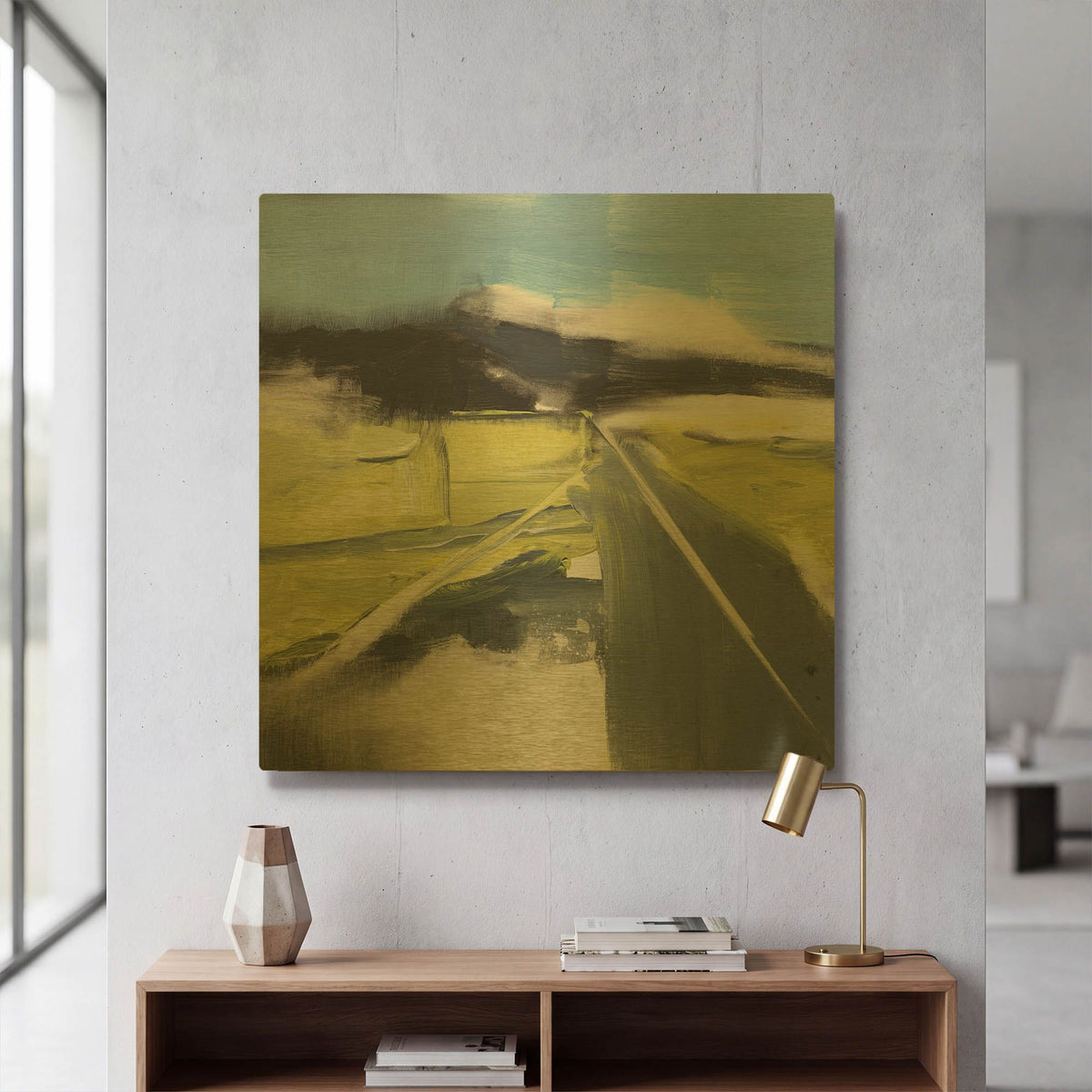 'Spatial Composition 19' By Stephanie Villafane Gold Metal Wall Art