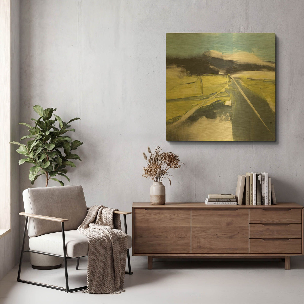 'Spatial Composition 19' By Stephanie Villafane Gold Metal Wall Art