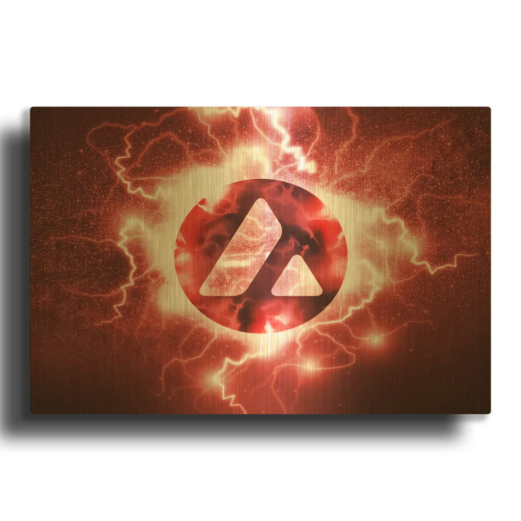 'Crypto Eclipse Avalanche Avax' By Valentyn Artemenko Gold Metal Wall Art
