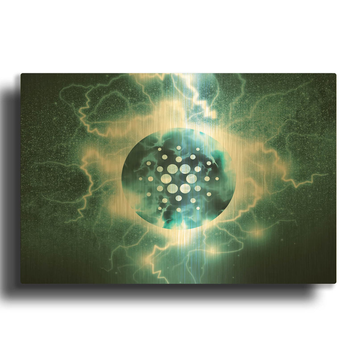 'Crypto Eclipse Cardano Ada' By Valentyn Artemenko Gold Metal Wall Art