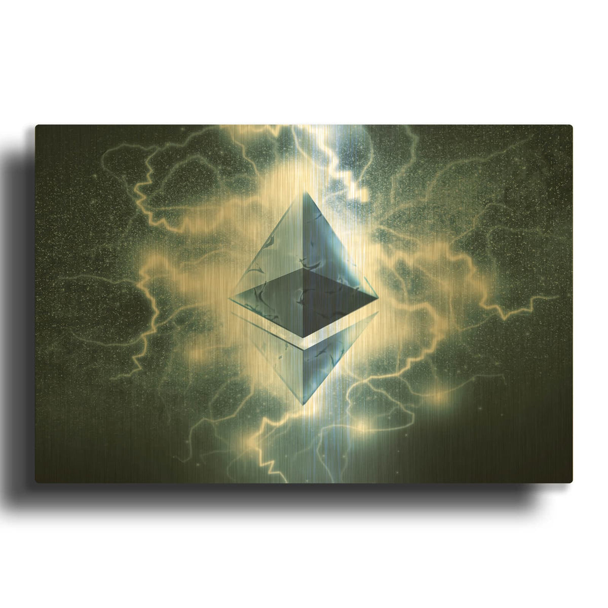 'Crypto Eclipse Ethereum Eth' By Valentyn Artemenko Gold Metal Wall Art