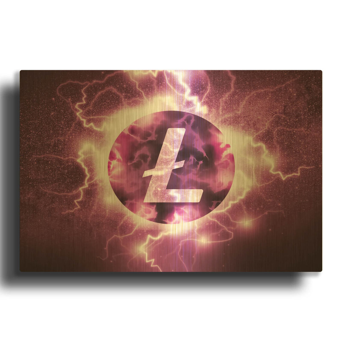 'Crypto Eclipse Litecoin Ltc' By Valentyn Artemenko Gold Metal Wall Art