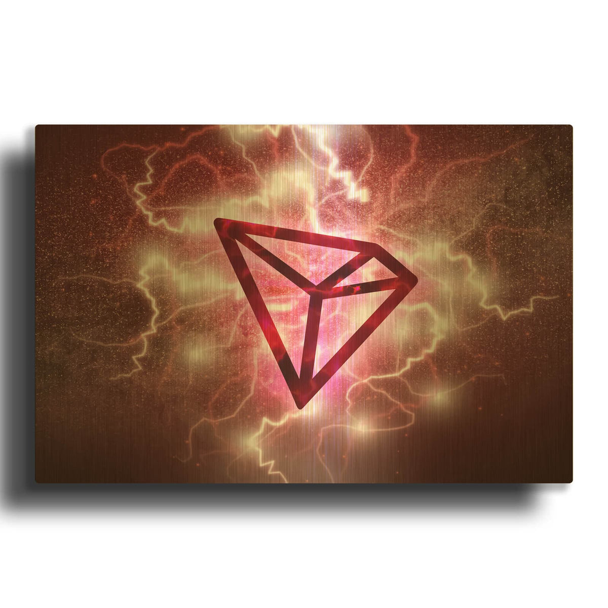 'Crypto Eclipse Tron Trx' By Valentyn Artemenko Gold Metal Wall Art
