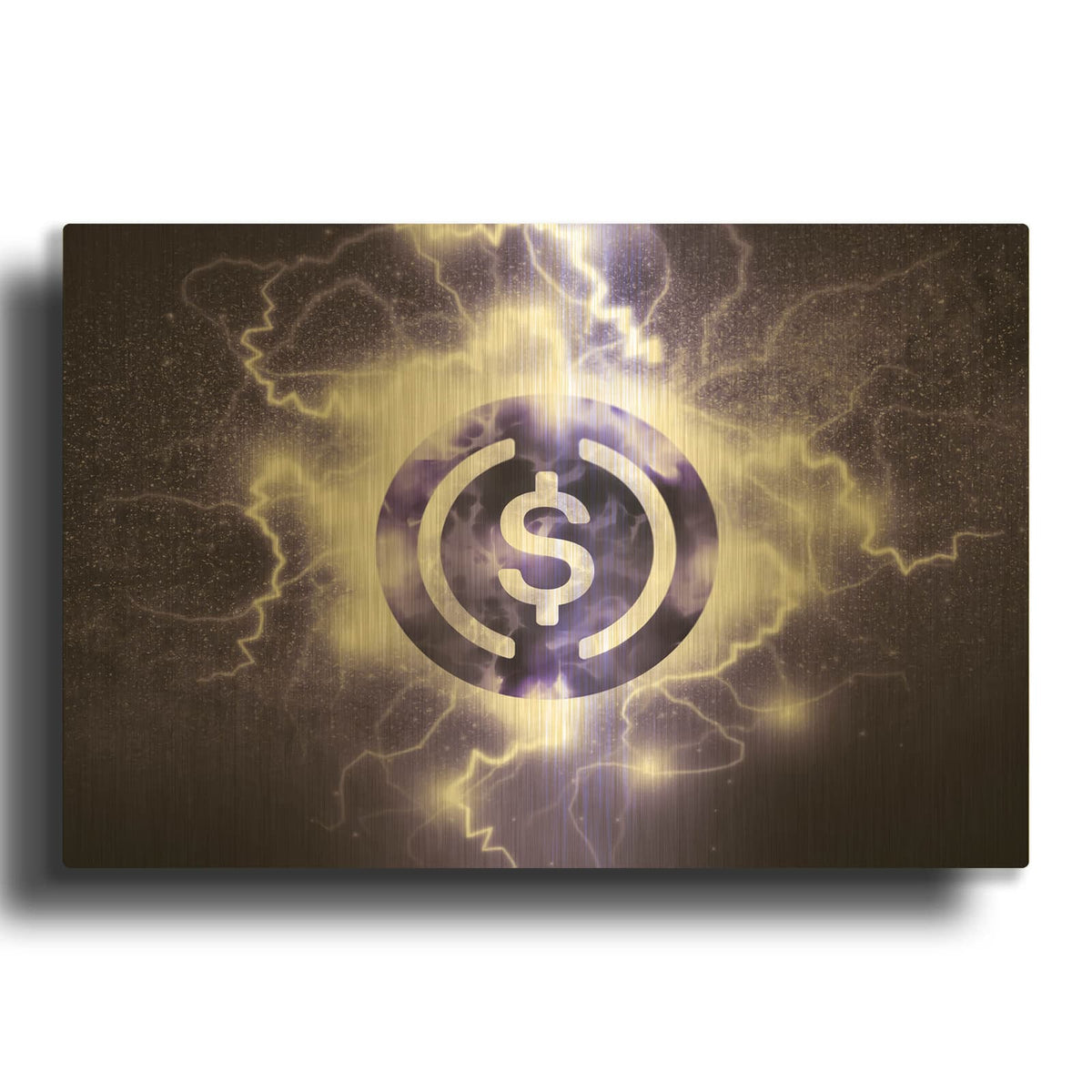 'Crypto Eclipse Usdc' By Valentyn Artemenko Gold Metal Wall Art
