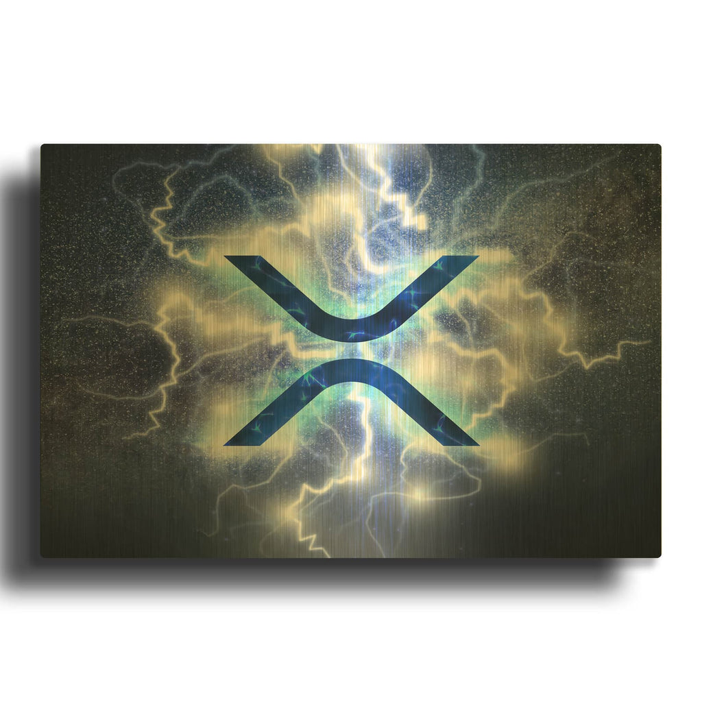 'Crypto Eclipse Xrp' By Valentyn Artemenko Gold Metal Wall Art