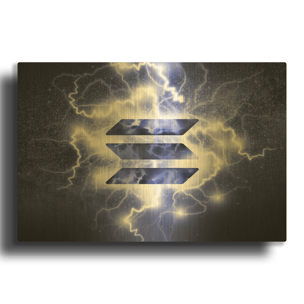 'Solana R' By Valentyn Artemenko Gold Metal Wall Art