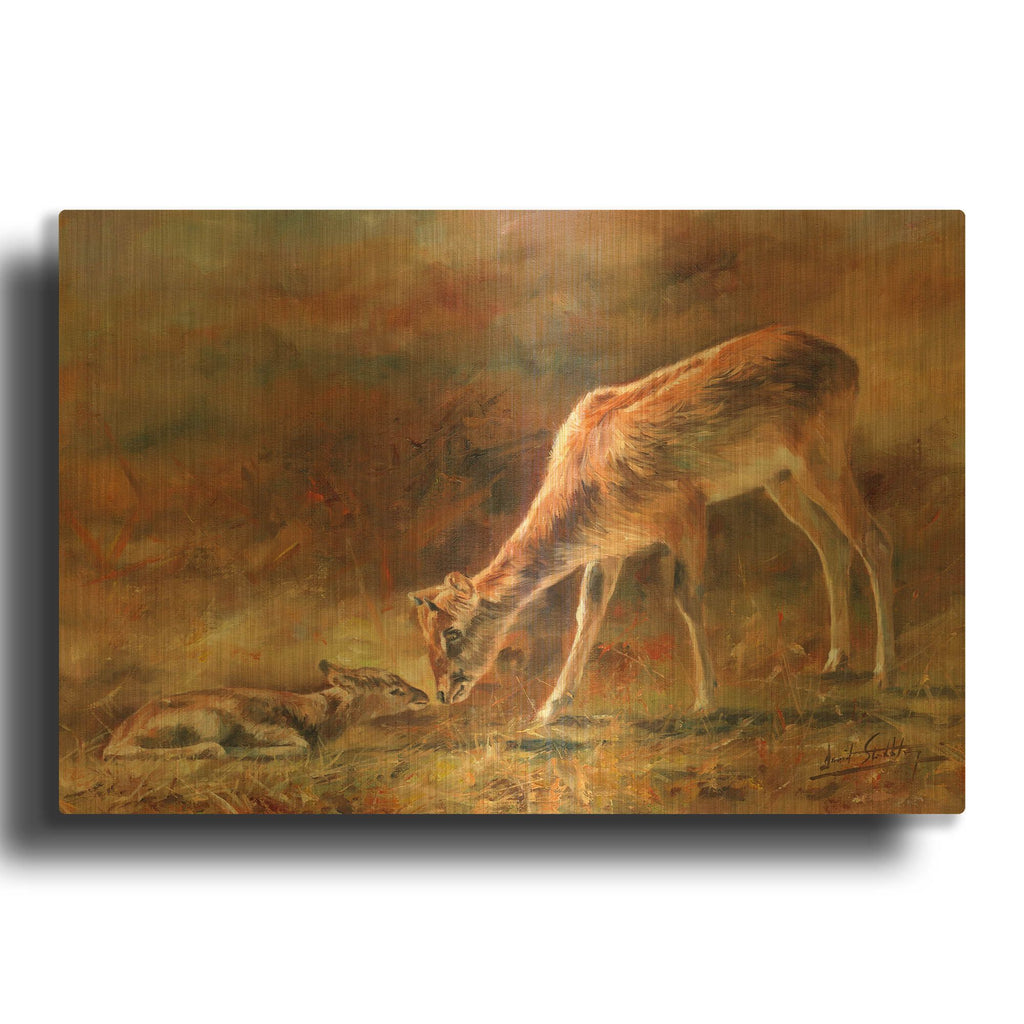 'Mother & Daughter' By David Stribbling Gold Metal Wall Art