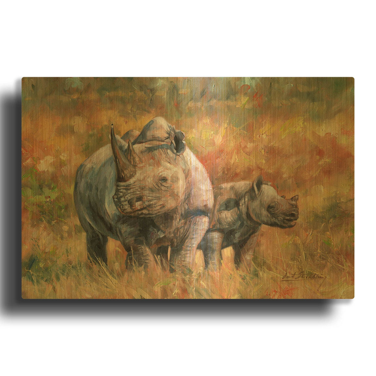 'Mother & Son' By David Stribbling Gold Metal Wall Art