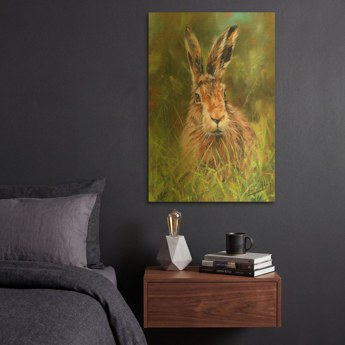 'Hare 2' By David Stribbling Gold Metal Wall Art