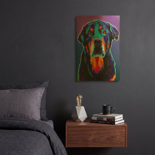 'Rotty' By Dawg Painter Gold Metal Wall Art