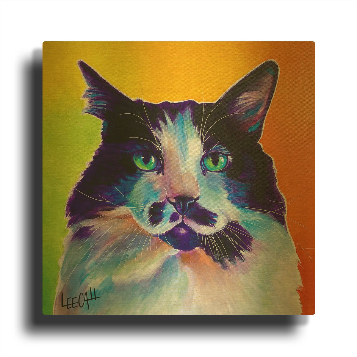 'Cat-ittude' By Dawg Painter Gold Metal Wall Art