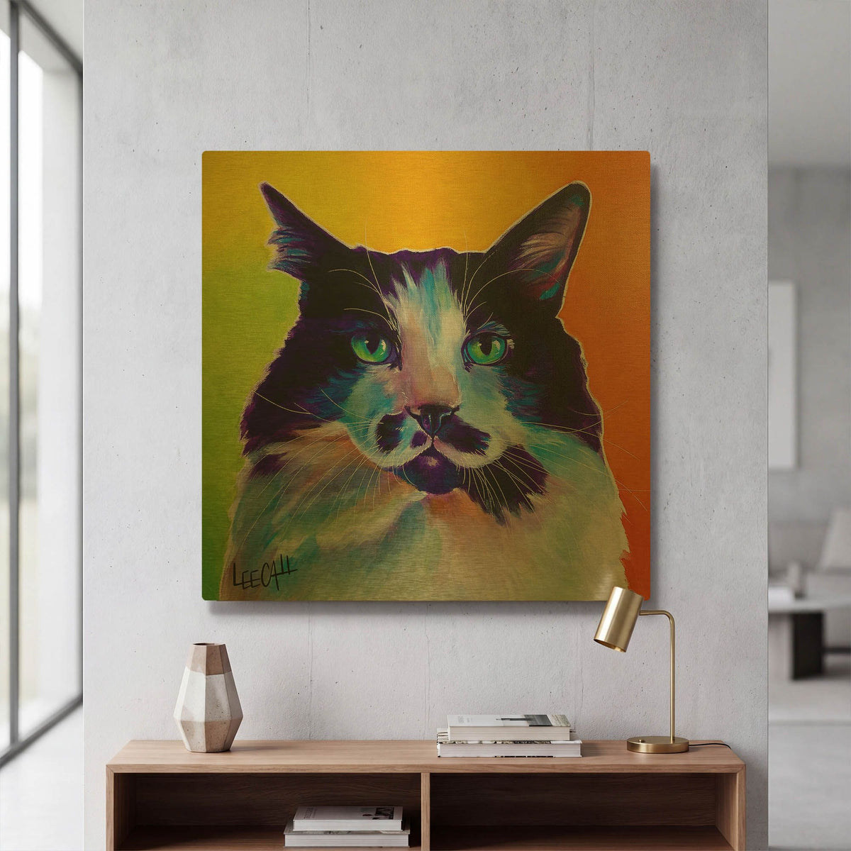 'Cat-ittude' By Dawg Painter Gold Metal Wall Art