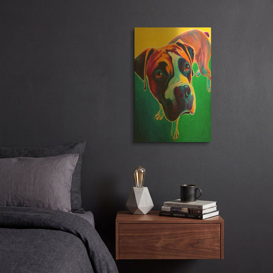 'Boxer - Johnny' By Dawg Painter Gold Metal Wall Art