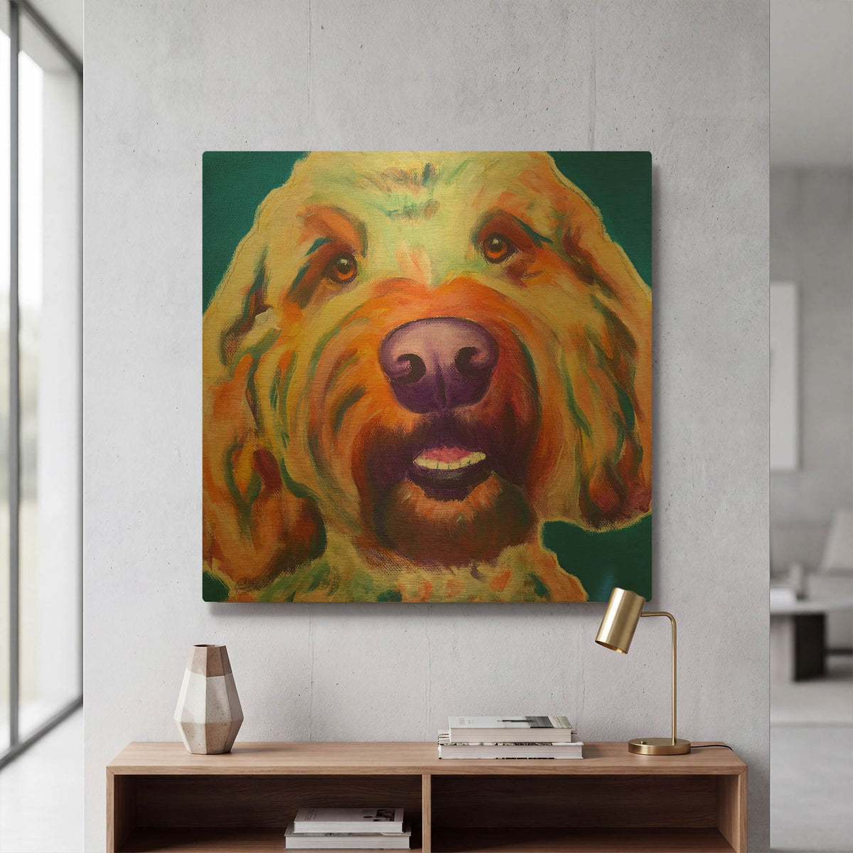 'Doodle - Larry' By Dawg Painter Gold Metal Wall Art