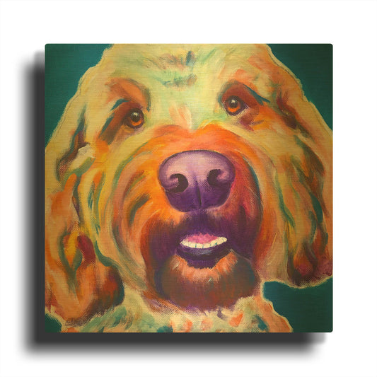 'Doodle - Larry' By Dawg Painter Gold Metal Wall Art