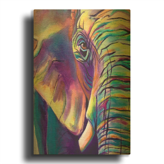 'Elephant - Butterfly Left' By Dawg Painter Gold Metal Wall Art