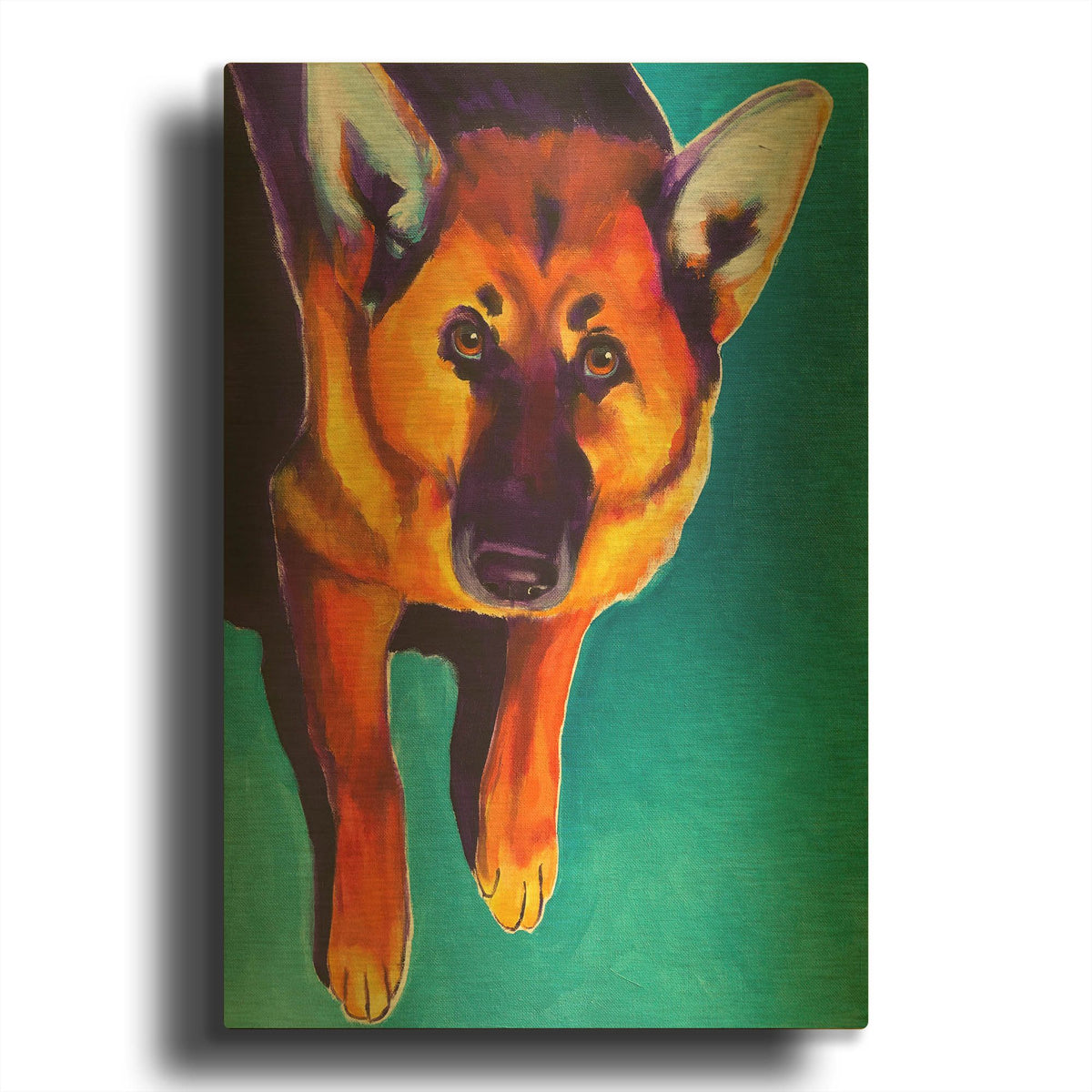 'German Shepherd - Kim' By Dawg Painter Gold Metal Wall Art