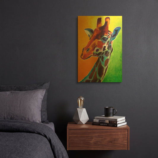 'Giraffe - Summer Fling' By Dawg Painter Gold Metal Wall Art