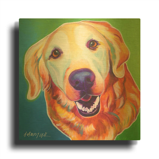 'Golden - Daisy Mae' By Dawg Painter Gold Metal Wall Art