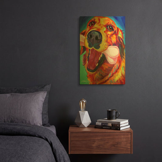 'Golden - My Favorite Bone' By Dawg Painter Gold Metal Wall Art