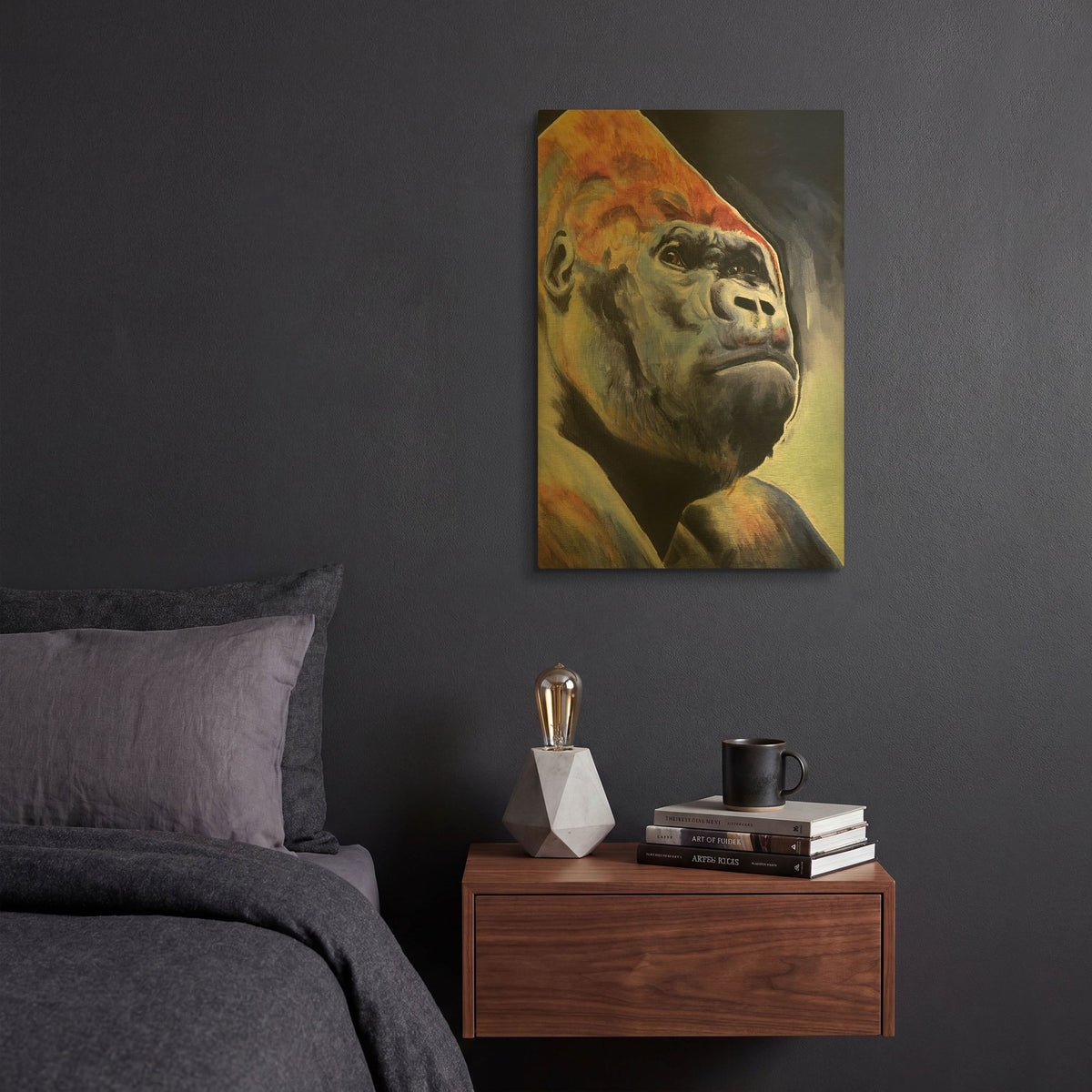 'Gorilla - Silverback' By Dawg Painter Gold Metal Wall Art