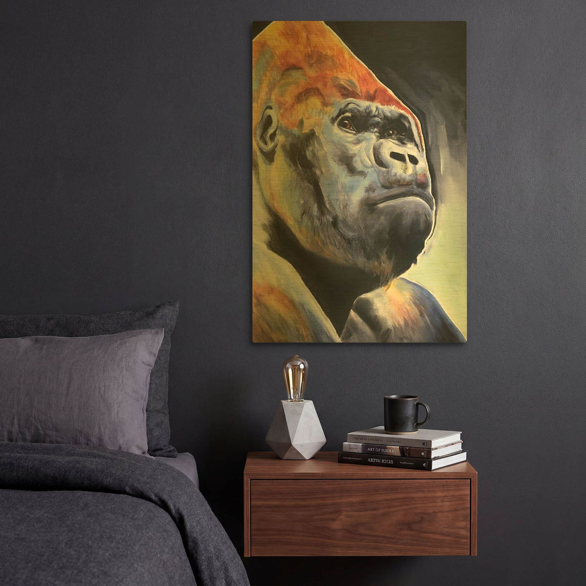 'Gorilla - Silverback' By Dawg Painter Gold Metal Wall Art
