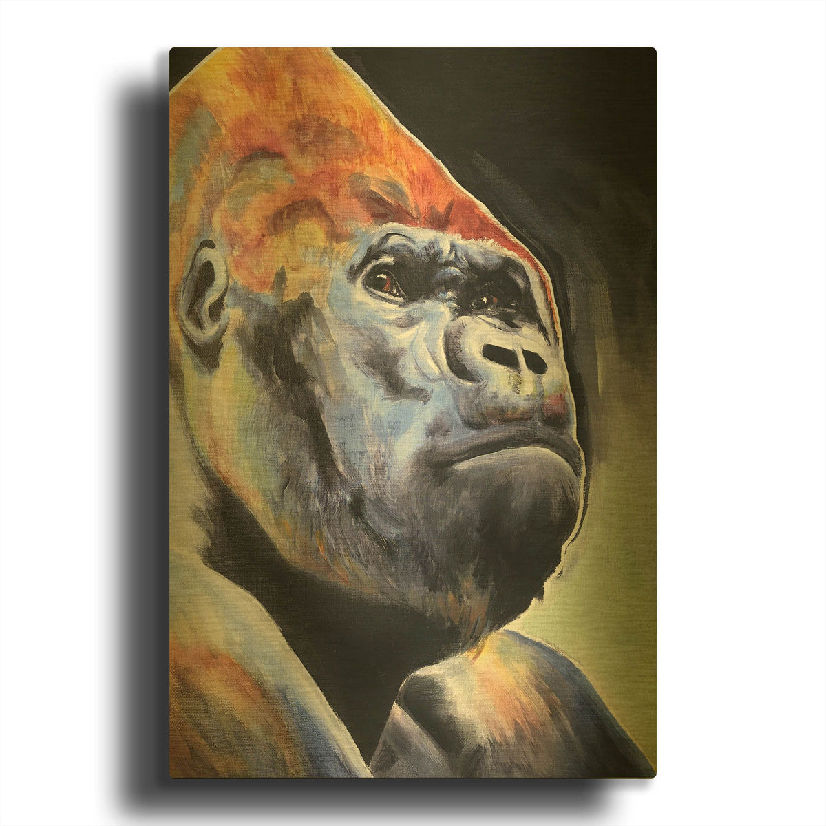 'Gorilla - Silverback' By Dawg Painter Gold Metal Wall Art