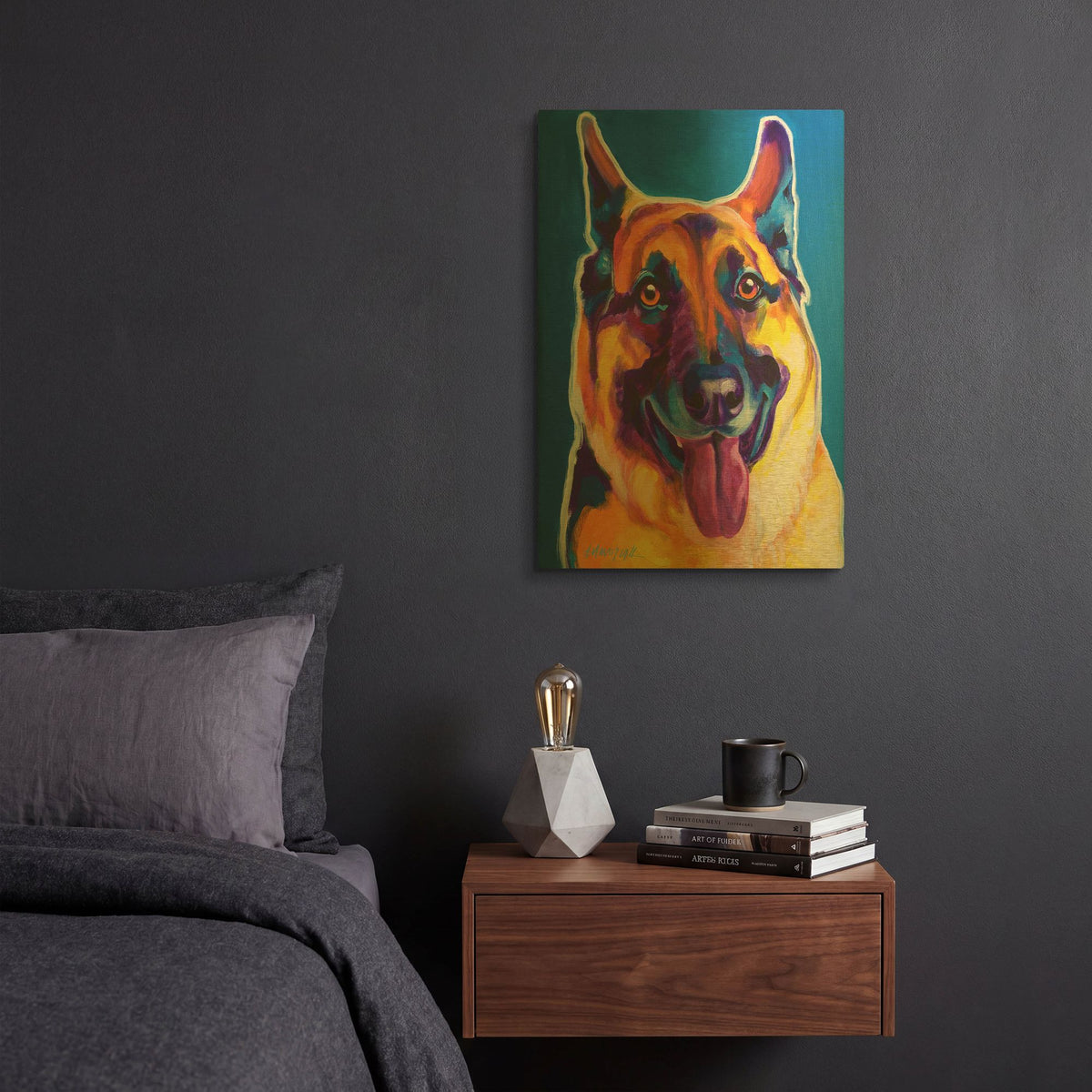 'Gsd - Hector' By Dawg Painter Gold Metal Wall Art