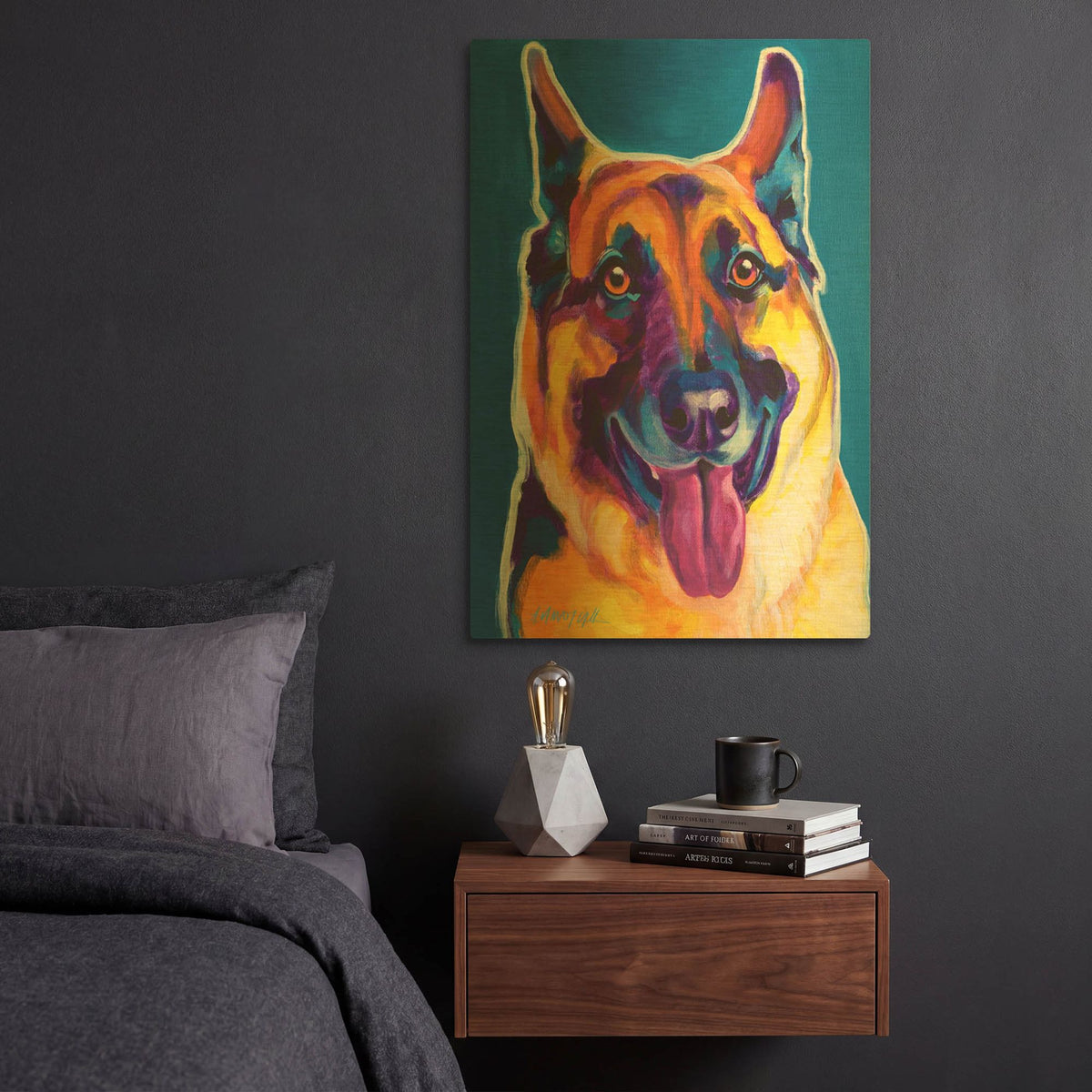 'Gsd - Hector' By Dawg Painter Gold Metal Wall Art