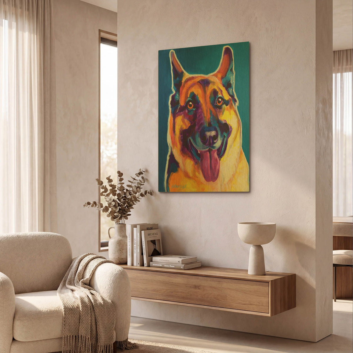 'Gsd - Hector' By Dawg Painter Gold Metal Wall Art