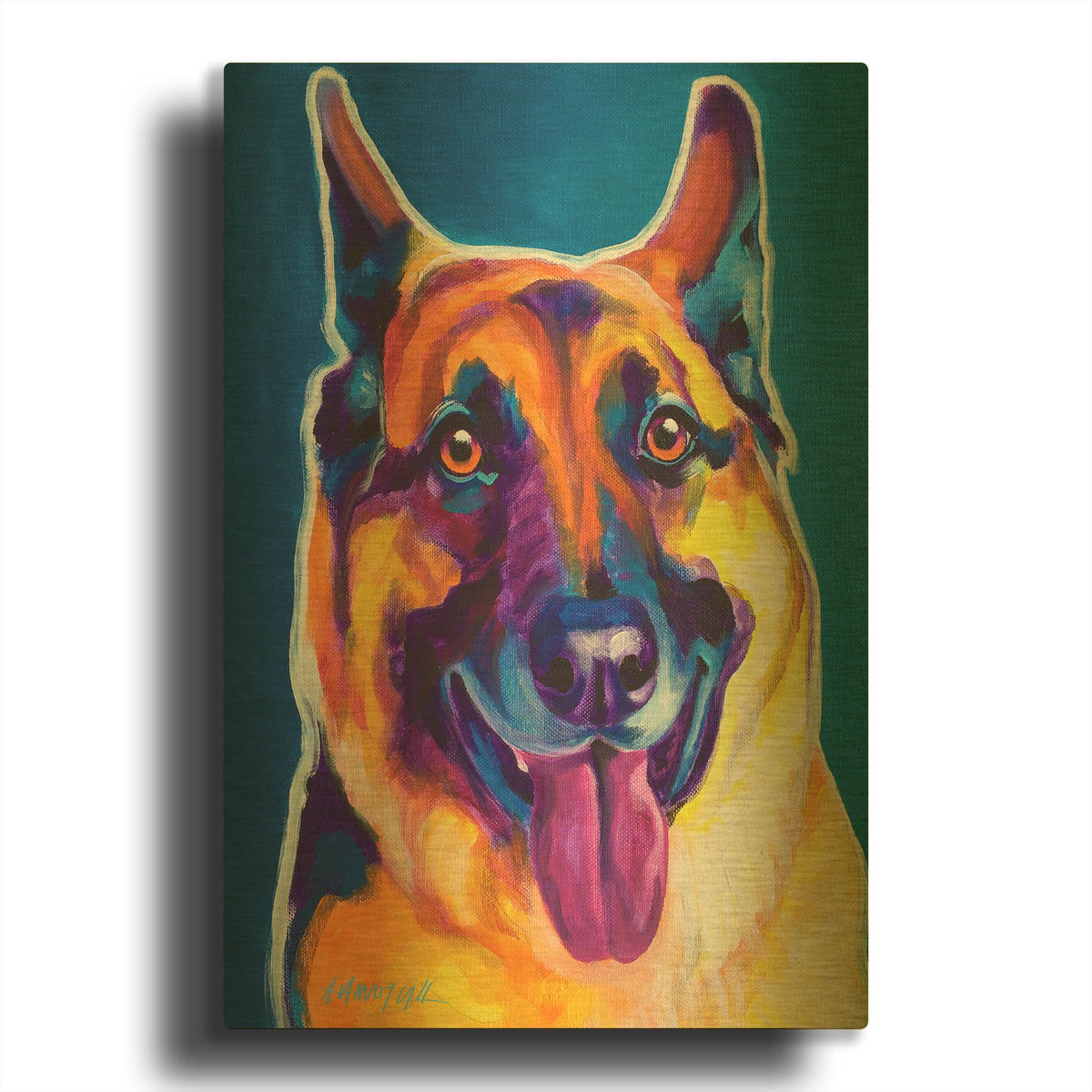 'Gsd - Hector' By Dawg Painter Gold Metal Wall Art