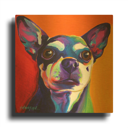 'Chihuahua - Dolce' By Dawg Painter Gold Metal Wall Art