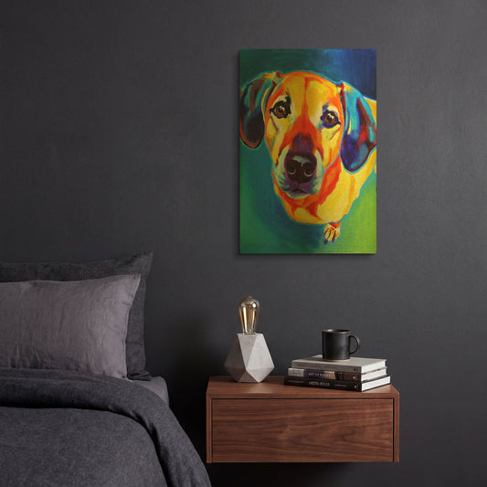 'Dachshund - Maisie' By Dawg Painter Gold Metal Wall Art