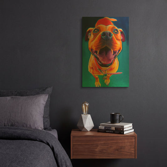 'Happy Go Lucky' By Dawg Painter Gold Metal Wall Art