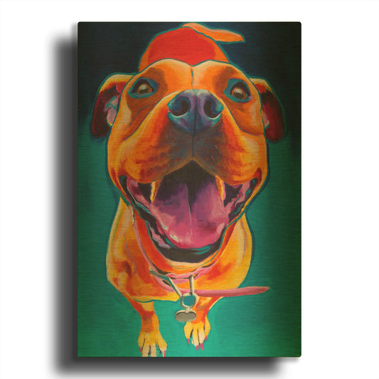 'Happy Go Lucky' By Dawg Painter Gold Metal Wall Art