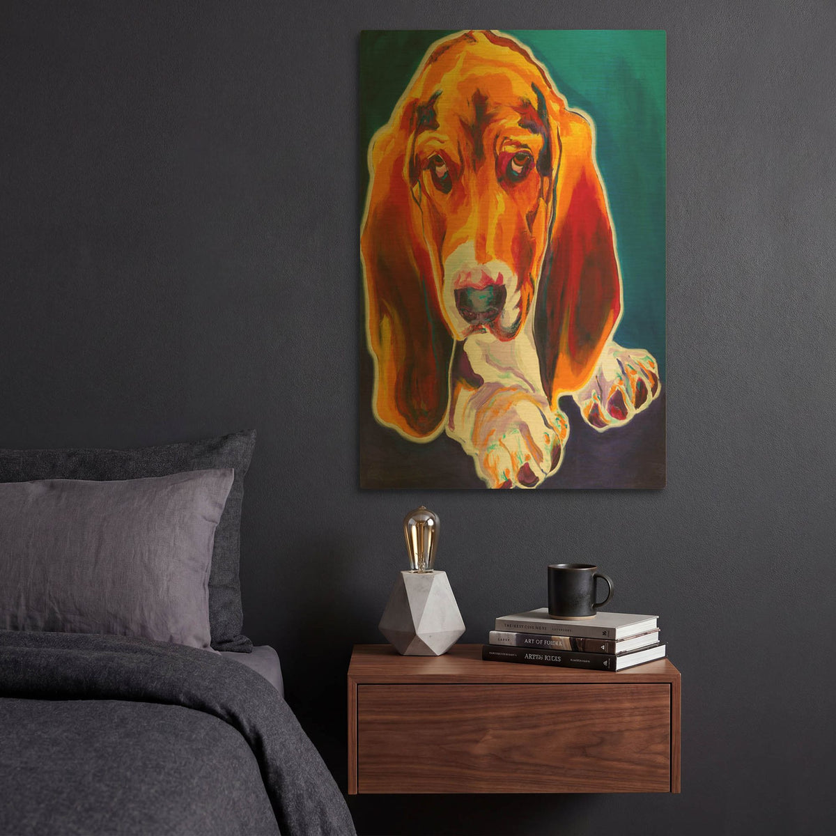 'Hound' By Dawg Painter Gold Metal Wall Art
