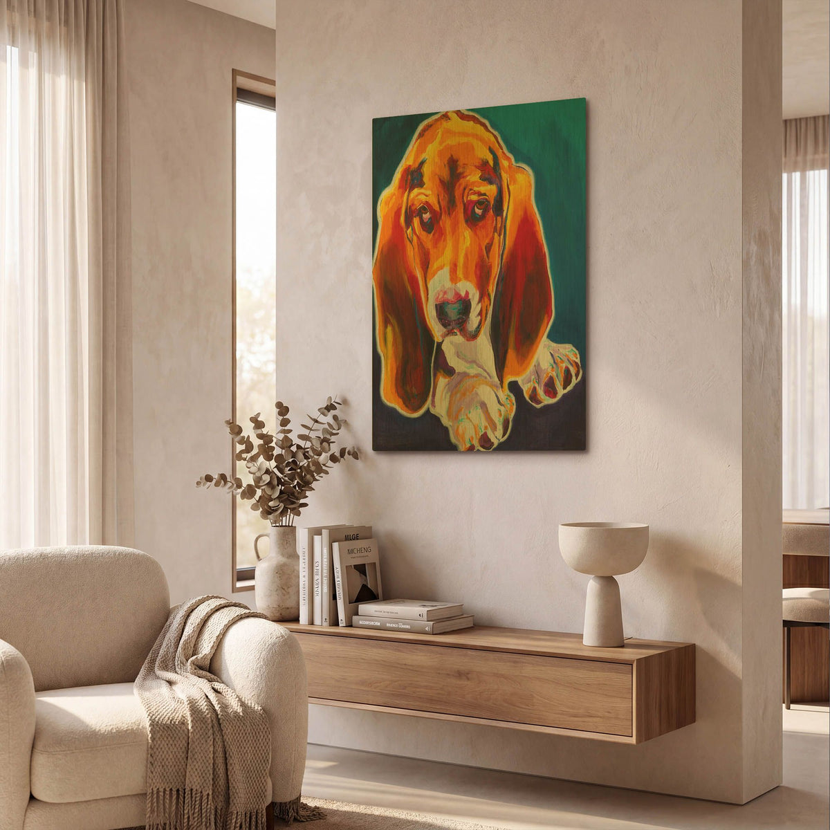 'Hound' By Dawg Painter Gold Metal Wall Art